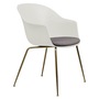 Gubi Stuhl 'Bat' Conic - Mit Sitzpolster Antique Brass, Alabaster White, Taubengrau 129 - Velvet
