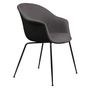 Gubi Stuhl 'Bat' Conic - Vorne gepolstert Black Matt, Black, Taubengrau 129 - Velvet