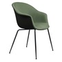 Gubi Stuhl 'Bat' Conic - Vorne gepolstert Black Matt, Black, Flaschengrün 234 - Velvet