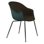 Gubi Stuhl 'Bat' Conic - Vorne gepolstert Black Matt, Dark Green, Grau Anthrazit 130 - Velvet