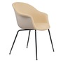 Gubi Stuhl 'Bat' Conic - Vorne gepolstert Black Matt, New Beige, Auster 1032 - Velvet