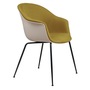 Gubi Stuhl 'Bat' Conic - Vorne gepolstert Black Matt, New Beige, Olive 1180 - Velvet
