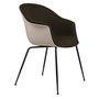 Gubi Stuhl 'Bat' Conic - Vorne gepolstert Black Matt, New Beige, Grau Anthrazit 130 - Velvet