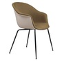 Gubi Stuhl 'Bat' Conic - Vorne gepolstert Black Matt, New Beige, Graugrün 294 - Velvet