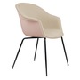 Gubi Stuhl 'Bat' Conic - Vorne gepolstert Black Matt, Sweet Pink, Hellgrau 128 - Velvet