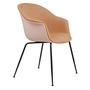 Gubi Stuhl 'Bat' Conic - Vorne gepolstert Black Matt, Sweet Pink, Rehkitz Beige 208 - Velvet