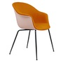 Gubi Stuhl 'Bat' Conic - Vorne gepolstert Black Matt, Sweet Pink, Senf 312 - Velvet