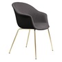 Gubi Stuhl 'Bat' Conic - Vorne gepolstert Brass Semi Matt, Black, Taubengrau 129 - Velvet