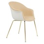Gubi Stuhl 'Bat' Conic - Vorne gepolstert Brass Semi Matt, Alabaster White, Auster 1032 - Velvet