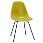 Vitra Eames Plastic Side Chair DSX ohne Sitzpolster 34 Senf, Basic Dark 30 pulverbeschichtet (glatt), Gleiter basic dark für Teppichboden 04