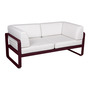 Fermob 2-Sitzer Club-Sofa 'Bellevie' Schwarzkirsche B9, Grauweiss 81