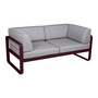 Fermob 2-Sitzer Club-Sofa 'Bellevie' Schwarzkirsche B9, Flanellgrau 79