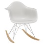 Vitra Eames Plastic Armchair RAR ohne Sitzpolster 04 Weiss, Glanzchrom 01, Ahorn gelblich 02
