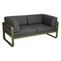 Fermob 2-Sitzer Club-Sofa 'Bellevie' Pesto D3, Graphitgrau A3