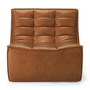 Ethnicraft N701 Modulsofa 1 Sitzer 1-Sitzer / B: 91 cm, Old Saddle - Anilinleder