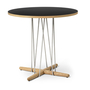 Carl Hansen & Søn E020 Embrace Table Laminate black, Oak oiled, Ø: 110 cm , Stainless steel 