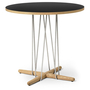 Carl Hansen & Søn E020 Embrace Table Laminate black, Oak soaped, Ø: 139.5 cm, Stainless steel 