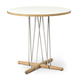 Carl Hansen & Søn E020 Embrace Table Laminate white, Oak oiled, Ø: 110 cm , Stainless steel 