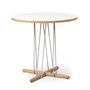 Carl Hansen & Søn E020 Embrace Table Laminate white, Oak oiled, Ø: 79.5 cm, Stainless steel 