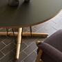 Carl Hansen & Søn E020 Embrace Table Laminate black, Oak oiled, Ø: 110 cm , Stainless steel -2