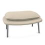 Vitra Slow Chair Ottoman in Stoff von Vitra Flocca beige, Aluminiumguss poliert 