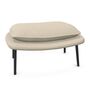 Vitra Slow Chair Ottoman in Stoff von Vitra Flocca beige, Aluminiumguss pulverbeschichtet tiefschwarz