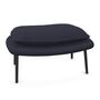 Vitra Slow Chair Ottoman in Stoff von Vitra Flocca dunkelblau, Aluminiumguss pulverbeschichtet tiefschwarz