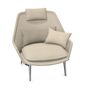 Vitra Slow Chair in Stoff von Vitra Flocca beige, Aluminiumguss poliert 