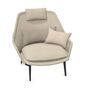 Vitra Slow Chair in Stoff von Vitra Flocca beige, Aluminiumguss pulverbeschichtet tiefschwarz