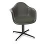Vitra Eames Fiberglas Armchair DAL mit Sitzpolster von Vitra 04 Elephant Hide Grey, Nero-Forest 77 - Hopsak, Basic Dark 30 pulverbeschichtet (glatt), Gleiter weiss für Teppichboden 14