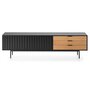 Teulat Tv Scale Sierra 180Cm With Wooden Doors - Matt Black