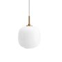 Louis Poulsen Pendelleuchte VL 45 Radiohus von Louis Poulsen  Brass / Glossy White Opal Glass, Ø: 175 cm 