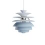 Louis Poulsen Pendelleuchte 'PH Snowball' Ø: 40 cm, E 27, Dusty Blue / High Lustre Chrome Plated 