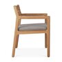 Ethnicraft-Teak-Jack-Armlehnen-Stuhl-fur-Draussen - Mocha Stoff  Sitzkissen