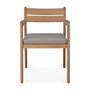 Ethnicraft-Teak-Jack-Armlehnen-Stuhl-fur-Draussen - Mocha Stoff  Sitzkissen