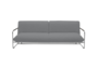 Softline NOVA Schlafsofa-Eco Cotton 520 Grey/White-Chrome