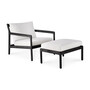 Ethnicraft Jack Loungesessel für Draußen Teak lacquered black / off white