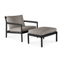 Ethnicraft Jack Loungesessel für Draußen Teak lacquered black / Mocha