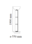 Flos Noctambule Floor 3 High Cylinders Bowl Big Base