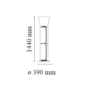 Flos Noctambule Floor 2 High Cylinders Cone Small Base