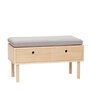 Huebsch Bank m/kissen, Eiche, Nature/grau H42cm