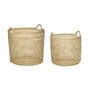 Huebsch Korb m Griffen Rattan natur 2er Set