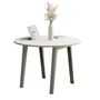 TIPTOE New modern round table - White laminate Eukalyptusgrau