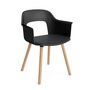 HAY Living Armlehnstuhl mit Holzbeinen und Sitzpolsterung Layout 223 von Hay Black / Grano - Black, Natural 