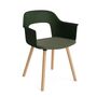 HAY Living Armlehnstuhl mit Holzbeinen und Sitzpolsterung Layout 223 von Hay Bottle Green / Mode - 072 , Natural 