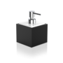 Decor Walther Seifenspender Brownie SSP-Lederimitat schwarz / schwarzes Glas mit Pumpe Chrom
