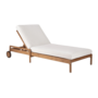 Ethnicraft Jack verstellbarer Liegestuhl für Draußen Teak / Off White / Dicke Unterlage