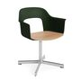 HAY Living Armlehnstuhl mit Drehgestell Layout 232 von Hay Bottle green, Aluminium poliert, Natural 