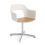 HAY Living Armlehnstuhl mit Drehgestell Layout 232 von Hay Cream White, Aluminium poliert, Natural 