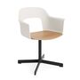 HAY Living Armlehnstuhl mit Drehgestell Layout 232 von Hay Cream White, Schwarz pulverbeschichtet Aluminium, Natural 